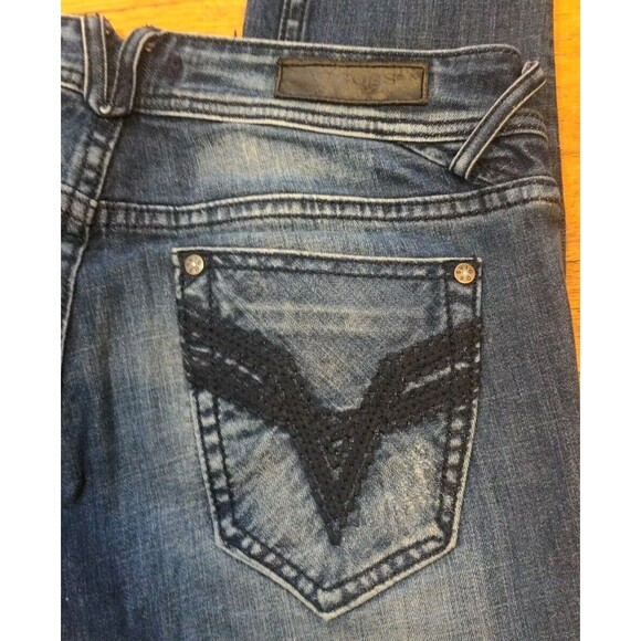 Vigoss Jeans Women's Roll Skinny Distressed Medium Wash Low Rise Blue 8/9 30x28 - Picture 11 of 12